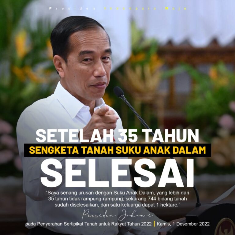 Setelah 35 Tahun, Sengketa Tanah Suku Anak Dalam Akhirnya Selesai